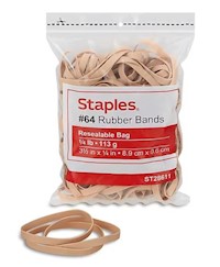 RUBBER BANDS, #64, STAPLES, ECONOMY, 95/CT MAIN