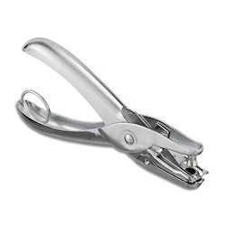 1-HOLE PUNCH, 6 SHEET CAPACITY, SILVER LARGE