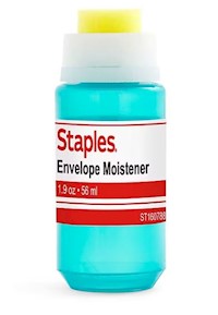 ENVELOPE MOISTENER, STAPLES, BLUE, 2 OZ MAIN