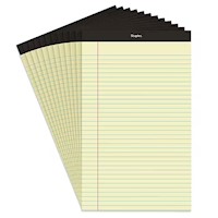 NOTEPADS, WIDE RULED, 8.5" X 14", CANARY, 50 SHEETS/PAD, 12 PADS/CT MAIN