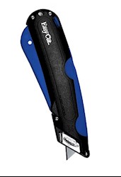 KNIFE, RETRACTABLE, SAFETY CUTTER, GARVEY, BLACK/BLUE LARGE