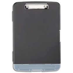 CLIPBOARD, STORAGE, PLASTIC, STAPLES, LETTER SIZE, BLACK LARGE