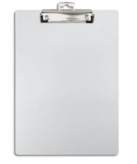 CLIPBOARD, ALUMINUM, STAPLES, LETTER SIZE, SILVER MAIN