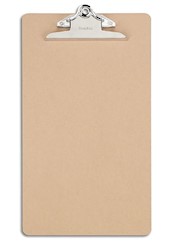 CLIPBOARD, HARDBOARD, STAPLES, LEGAL SIZE, BROWN LARGE