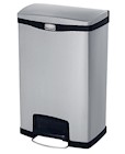 TRASH CAN, RUBBERMAID SLIM JIM, STAINLESS STEEL, FRONT STEP-ON, 13 GALLON THUMBNAIL