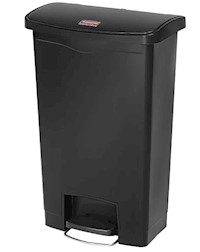 TRASH CAN, RUBBERMAID SLIM JIM, PLASTIC, STEP-ON, BLACK, 13 GALLON MAIN