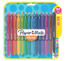 PENS, GEL INK, PAPER MATE, INKJOY, MEDIUM POINT, ASSORTED, 14/CT LARGE