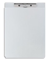 CLIPBOARD, STORAGE, ALUMINUM, STAPLES, LETTER SIZE, SILVER MAIN
