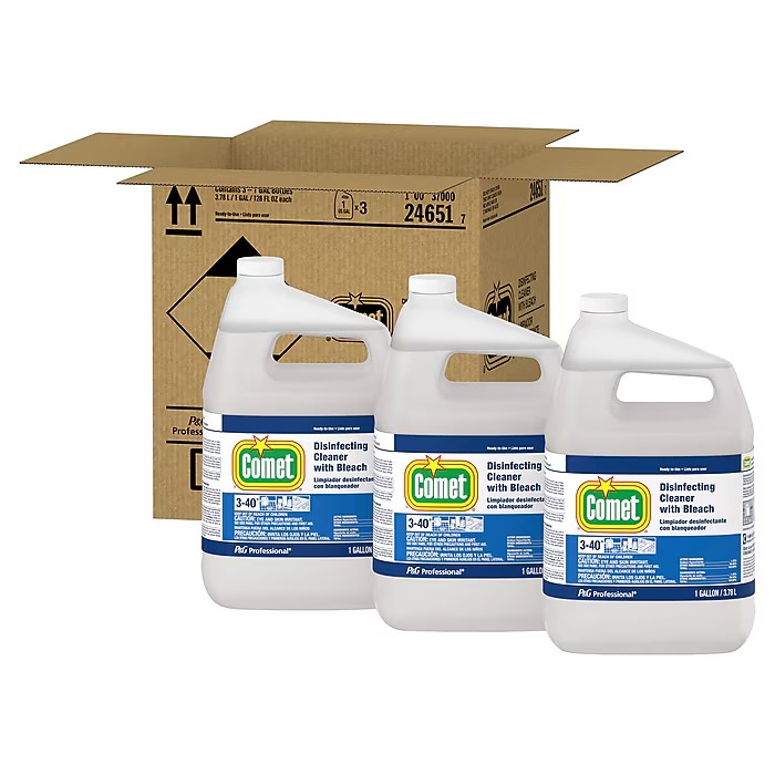 CLEANER, MULTIPURPOSE, COMET, LIQUID WITH BLEACH, COMMERCIAL GRADE, 1 GALLON, 3/CT MAIN
