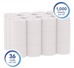 2-PLY STANDARD ROLLS CORELESS SCOTT TOILET PAPER,  (36-ROLLS/CASE, 1,000-SHEETS/ROLL, 36,000-SHEETS/ THUMBNAIL