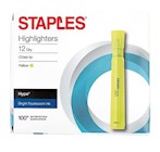 HIGHLIGHTERS, TANK, CHISEL TIP, YELLOW, 12/CT THUMBNAIL