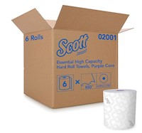 HARDWOUND PAPER TOWELS, SCOTT ESSENTIAL, 1-PLY, 950', WHITE, 1.75" CORE MAIN