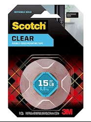 MOUNTING TAPE, SCOTCH, DOUBLE SIDED, 1" X 60", CLEAR LARGE
