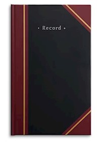 RECORD BOOK, STAPLES, 300 PAGES, BLACK/BURGUNDY MAIN