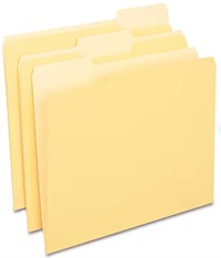 FILE FOLDERS, 1/3 CUT TAB, LETTER SIZE, YELLOW, 100/CT MAIN