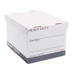 FILE BOX, HEAVY DUTY, LIFT OFF LID, LETTER/LEGAL, WHITE/GREY/ 12/CT LARGE
