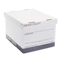 FILE BOX, HEAVY DUTY, LIFT OFF LID, LETTER/LEGAL, WHITE/GREY/ 12/CT MAIN
