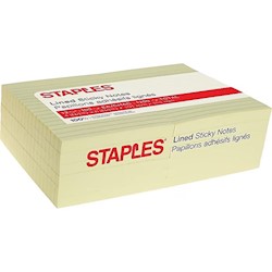 STICKY NOTES, RECYCLED, 4" X 6", YELLOW, LINED, 100 SHEETS/PAD, 12 PADS/CT LARGE