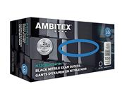GLOVES, POWDER-FREE, NITRILE, 6 MIL, AMBITEX, N720BLK SERIES, BLACK, SIZE LARGE, 100/PACK, 10 PACKS/CARTON THUMBNAIL