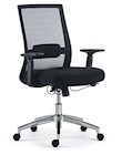 OFFICE TASK CHAIR, MARRETT MESH & FABRIC, BLACK THUMBNAIL