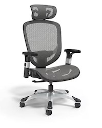 DESK CHAIR, STAPLES FLEXFIT, ERGONOMIC, MESH, SWIVEL, CHARCOAL GREY, 275 LB CAPACITY LARGE