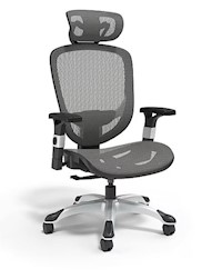 DESK CHAIR, STAPLES FLEXFIT, ERGONOMIC, MESH, SWIVEL, CHARCOAL GREY, 275 LB CAPACITY MAIN