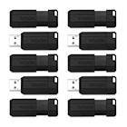 FLASH DRIVES, VERBATIM, 32GB, USB 2.0 TYPE A, BLACK, 10/CT THUMBNAIL
