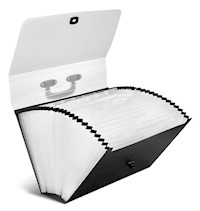 FILE, ACCORDIAN, PLASTIC, 26 POCKET, LEGAL SIZE, BLACK MAIN
