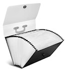 FILE, ACCORDIAN, PLASTIC, 26 POCKET, LEGAL SIZE, BLACK THUMBNAIL