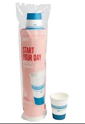 CUPS, PAPER, HOT, PERK, WHITE/BLUE, 12 OZ., 50/CT LARGE