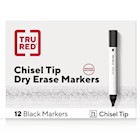 DRY ERASE MARKERS, CHISEL TIP, BLACK, TRU RED, 12/CT THUMBNAIL
