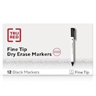 DRY ERASE MARKERS, FINE TIP, TRU RED, BLACK, 12/CT THUMBNAIL