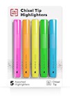 HIGHLIGHTERS, TANK, CHISEL TIP, WITH GRIP, ASSORTED COLORS, 5/CT THUMBNAIL