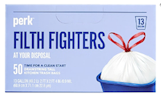 13 Gallon White 24 x 27 2/5 Drawstring Can Liners 50/Bx THUMBNAIL