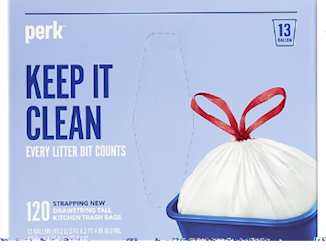 13 GALLON, 0.9 MIL, WHITE, 24 X 28, LOW DENSITY, KITCHEN TRASH BAG, 120/CS LARGE