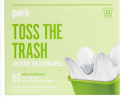 13 GALLON, 0.9 MIL, WHITE, 24 X 28, LOW DENSITY, KITCHEN TRASH BAG, 80/CS THUMBNAIL