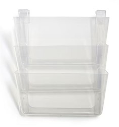 LETTER HOLDER, WALL FILE, 3-POCKET, TRU RED, CLEAR LARGE