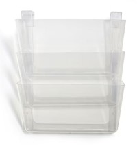 LETTER HOLDER, WALL FILE, 3-POCKET, TRU RED, CLEAR MAIN