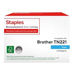 TONER, CARTRIDGE, STANDARD YIELD, BROTHER TN221C, CYAN LARGE