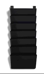 LETTER HOLDER, WALL FILE, 7-POCKET, TRU RED, BLACK LARGE