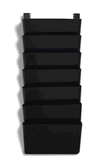 LETTER HOLDER, WALL FILE, 7-POCKET, TRU RED, BLACK MAIN