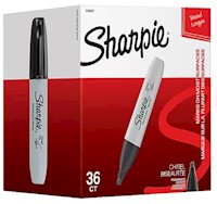 PERMANENT MARKERS, SHARPIE, CHISEL TIP, BLACK, 36/CT MAIN
