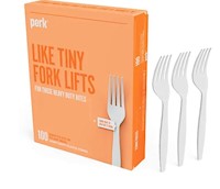 FORKS, WHITE, HEAVY-DUTY, PLASTIC, PERK, 100/BOX MAIN