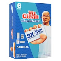 CLEANING PADS, MR. CLEAN MAGIC ERASER ORIGINAL, DURAFOAM, WHITE, 6/CT MAIN