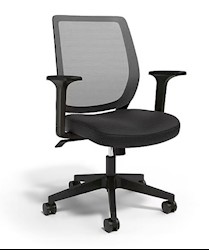 DESK CHAIR, ERGONOMIC, FABRIC, SWIVEL, BLACK LARGE