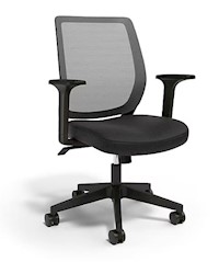 DESK CHAIR, ERGONOMIC, FABRIC, SWIVEL, BLACK MAIN