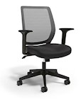DESK CHAIR, ERGONOMIC, FABRIC, SWIVEL, BLACK THUMBNAIL