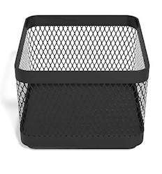 DESK STORAGE, ACCESSORY HOLDER, MESH, STACKABLE, TRU RED, MATTE BLACK LARGE