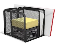 DESK ORGANIZER, 5 COMPARTMENT, TRU RED, WIRE MESH, MATTE BLACK MAIN