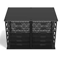 FILE ORGANIZER, 12 COMPARTMENT, TRU RED, METAL MESH, MATTE BLACK MAIN